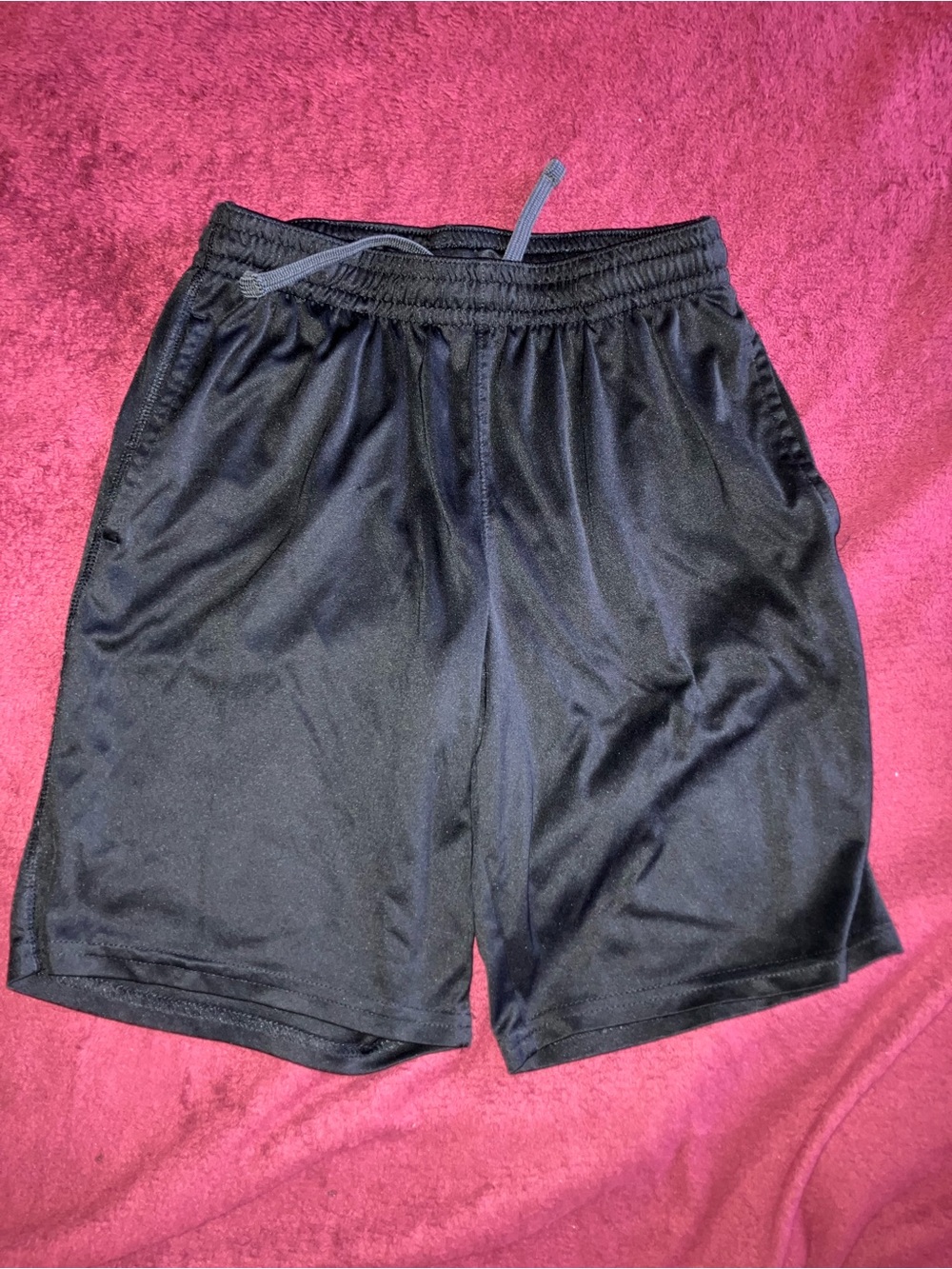 Boys Black Athletic Drawstring Shorts